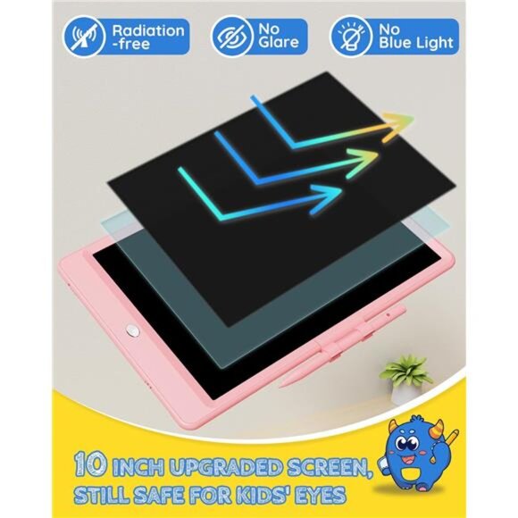 Kids LCD Writing Tablet Doodle Board, 10inch Colorful Drawing Pad for Girls - Picture 4 of 6